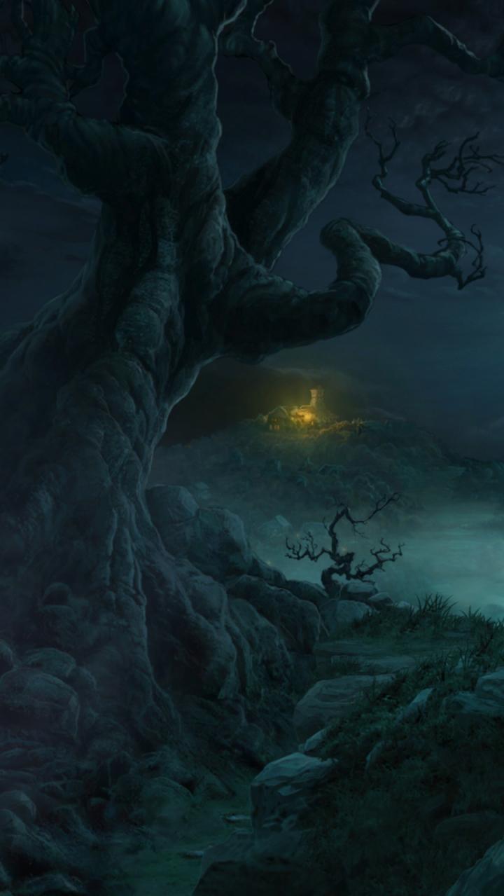 Mobile wallpaper Landscape Fantasy Diablo Moon Dark Sci Fi