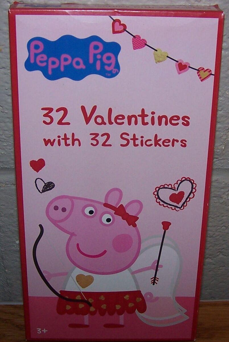 Valentines Day Exchange Cards Box Of Peppa Pig With Stickers
