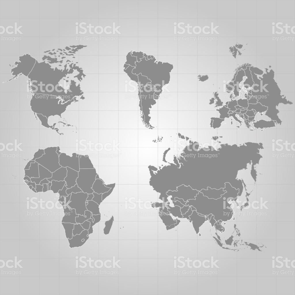 Territory Of Continents Usa North America South America Africa