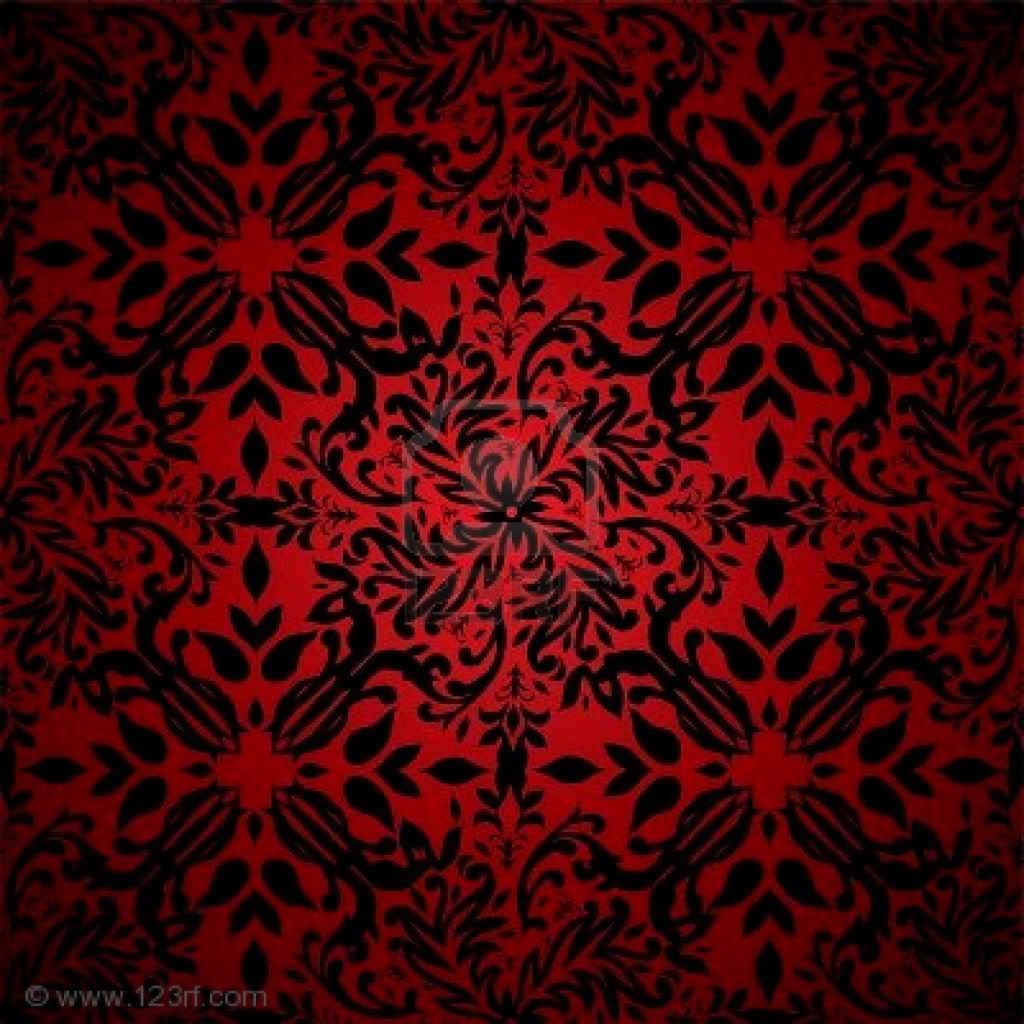 Red And Black Floral Inspired Seamless Background Pattern Jpg
