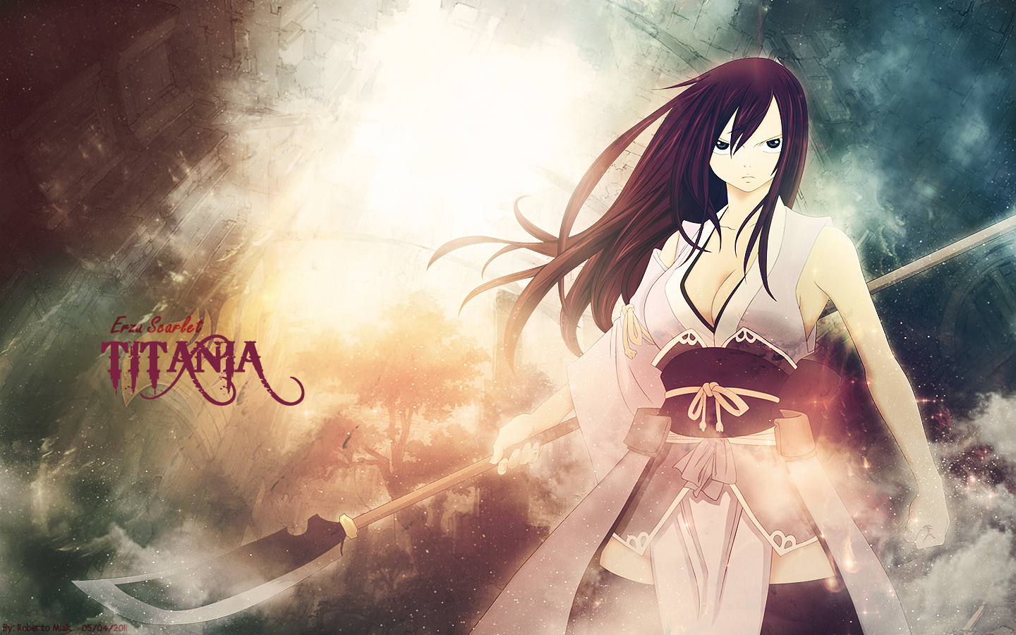 erza scarlet black wing armor wallpaper