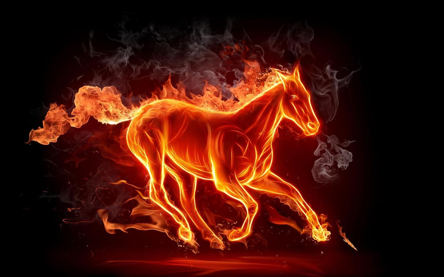 1440x900 Cool Flame horse backgrounds wide wallpaper