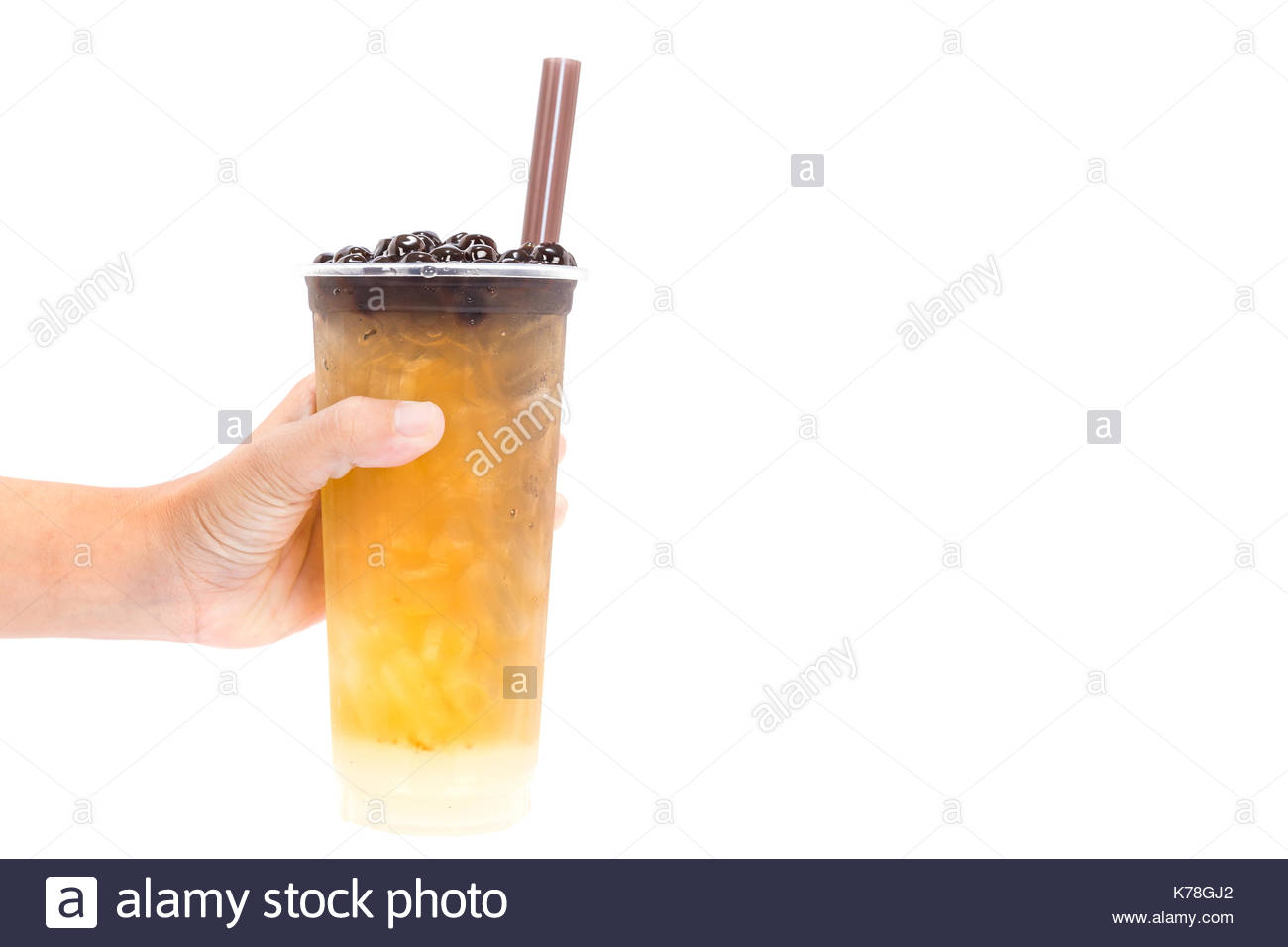 Boba Bubble Tea Isolated On White Background Stock Photo