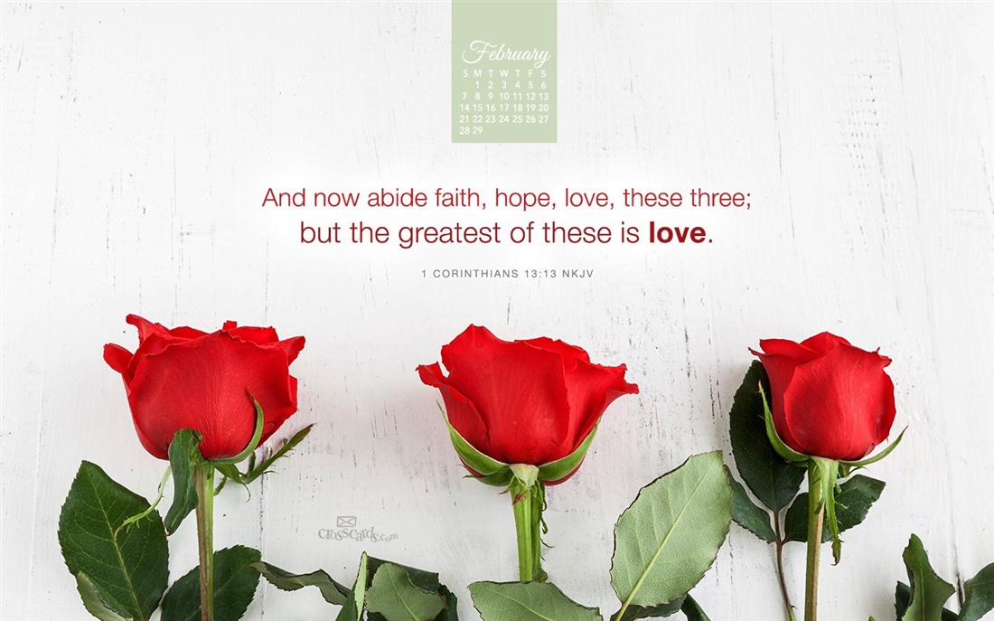 Faith Hope Love Desktop Calendar February Wallpaper