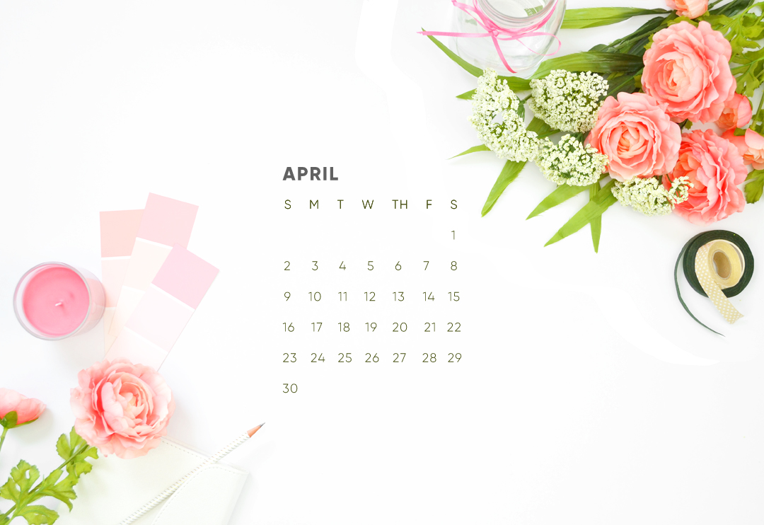 Free download April Calendar Desktop Wallpaper Free Download [1080x742