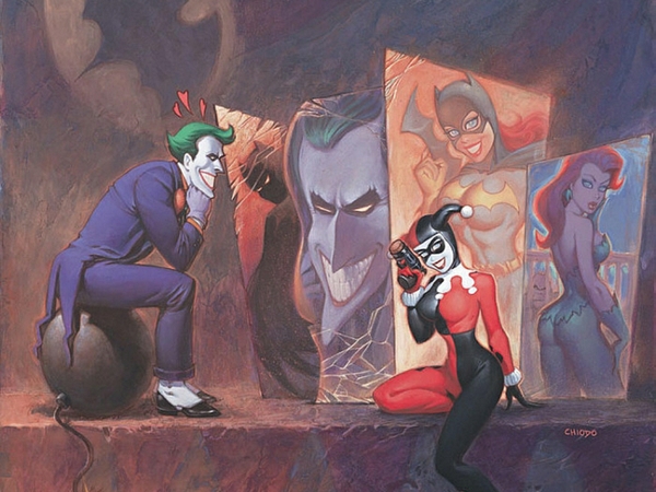 Dc Ics The Joker Harley Quinn Poison Ivy Batgirl Fan Art Wallpaper