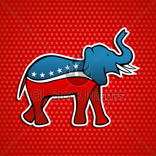Usa Elections Republican Party Elephant Emblem Gl Stock