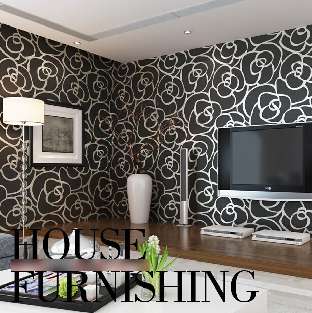 Free download Background wall Modern velvet wallpaper gold roses for