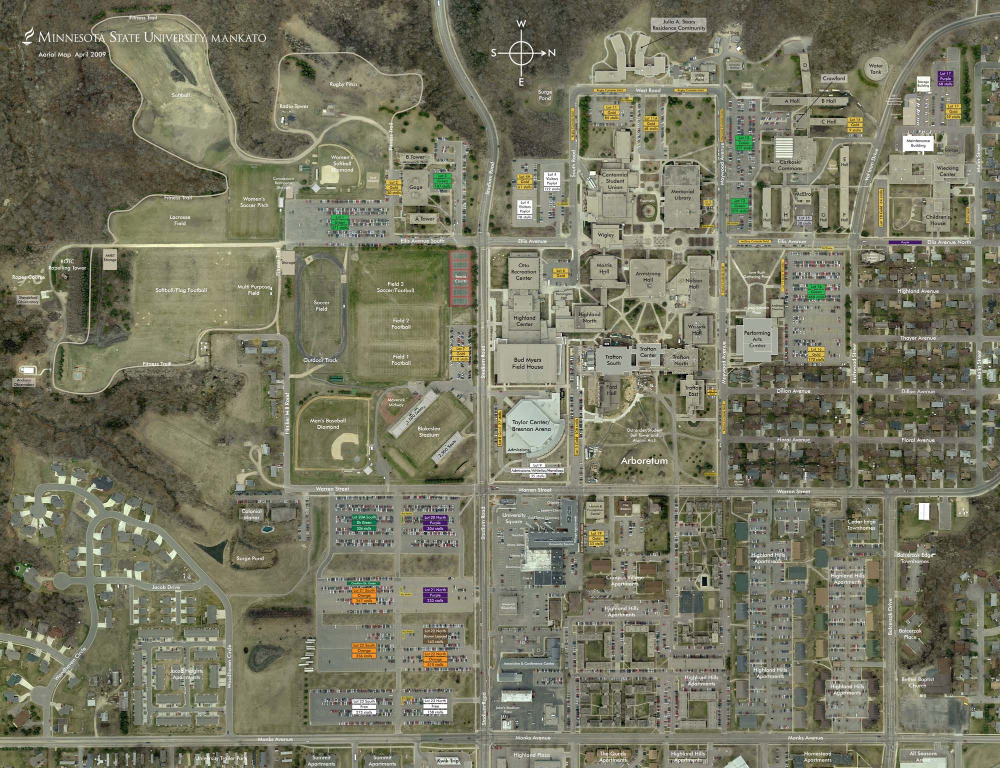 Aerial Photo Construction Minnesota State University Mankato