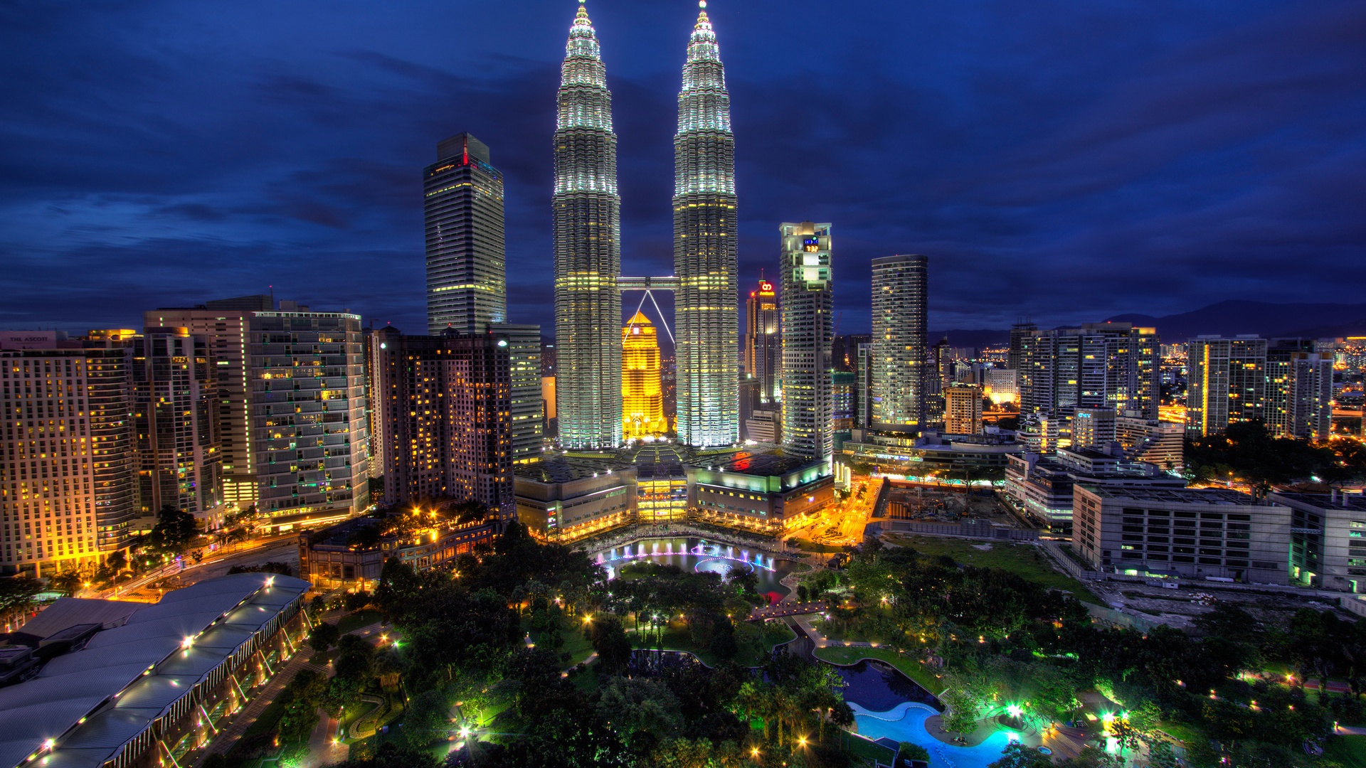 Kuala Lumpur Malaysia City Night Lights Buildings