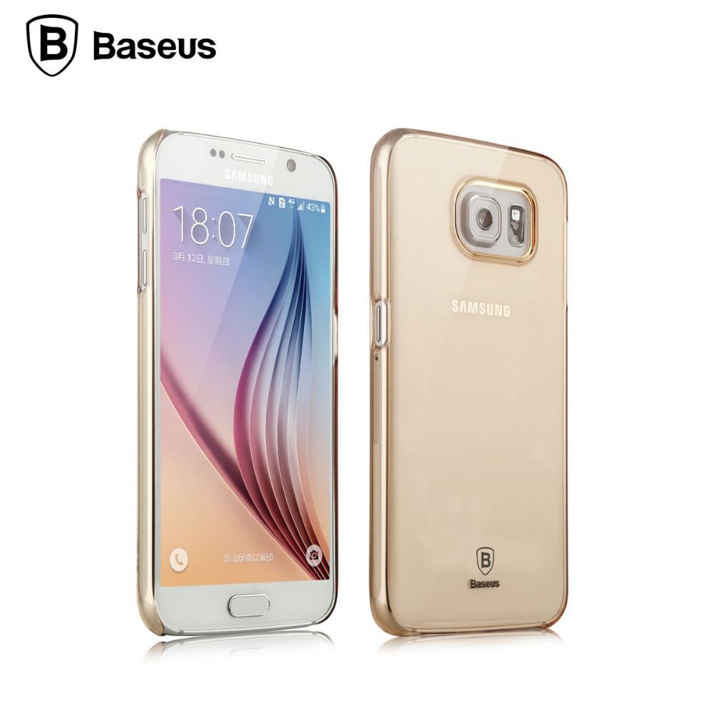 Slim Baseus Clear Hard Case For Samsung Galaxy S6 Gold Black Crystal