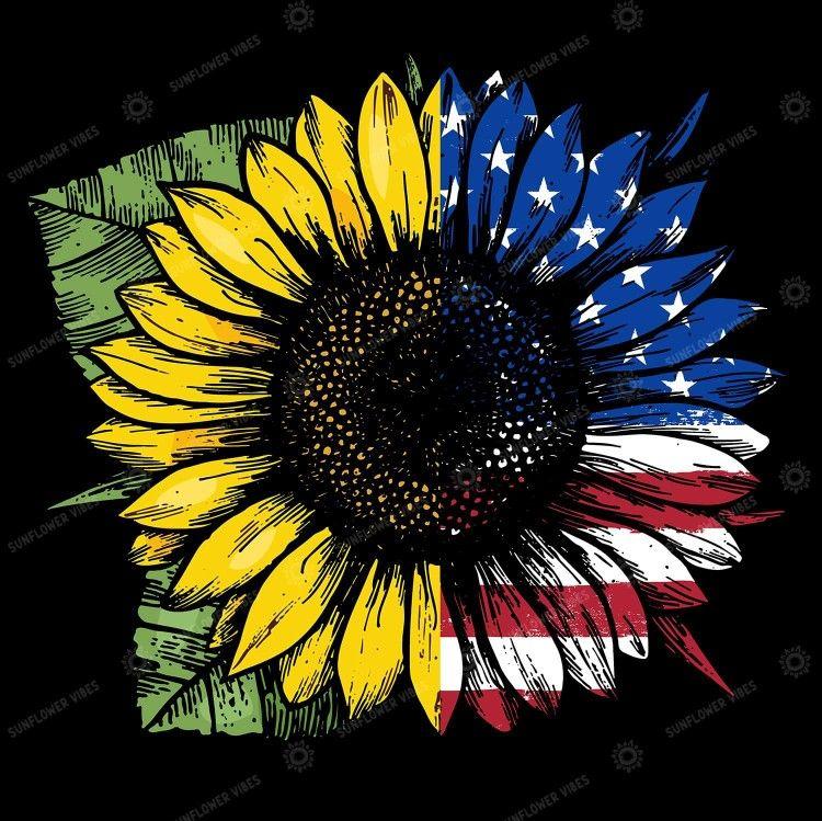 Denise Barnes on Art American flag wallpaper Sunflower