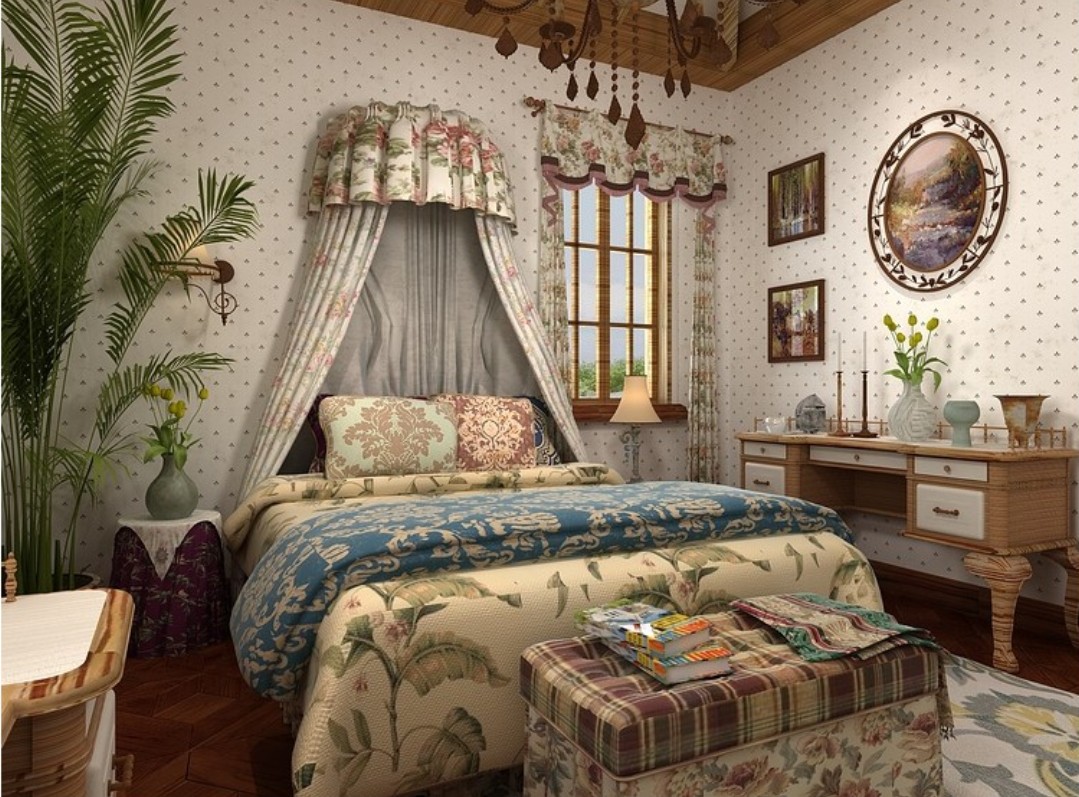 Bedroom American Country Wallpaper Design New Home