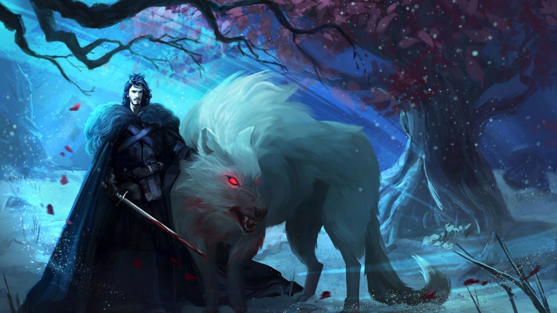 Jon Snow and Ghost HD Wallpaper Background Image 1920x1080 1920x1080