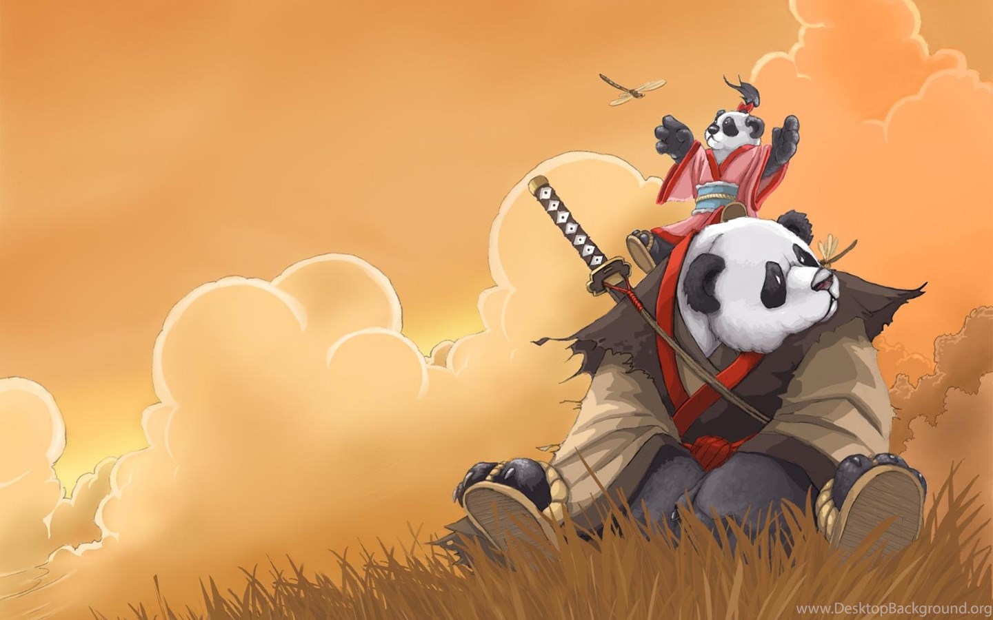 Animal Katana Panda Samurai HD Wallpaper Desktop Background