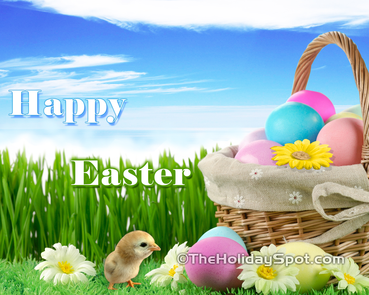 Easter Desktop Happy Bunny Cartoon