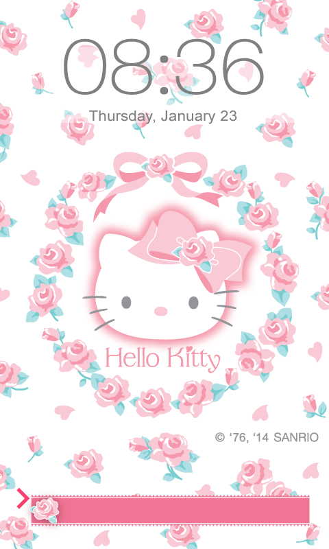 Hello Kitty Roses Screen Lock Screenshot