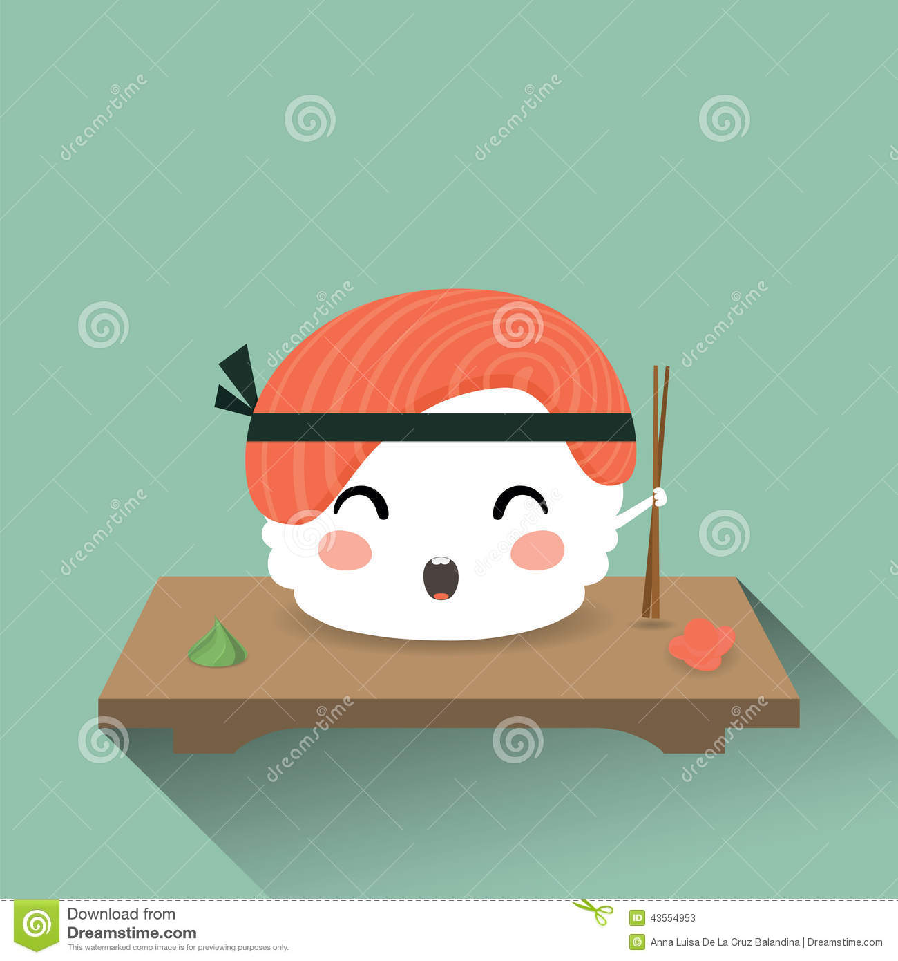 Cute Cartoon Sushi Stock Photos By Dreamstime