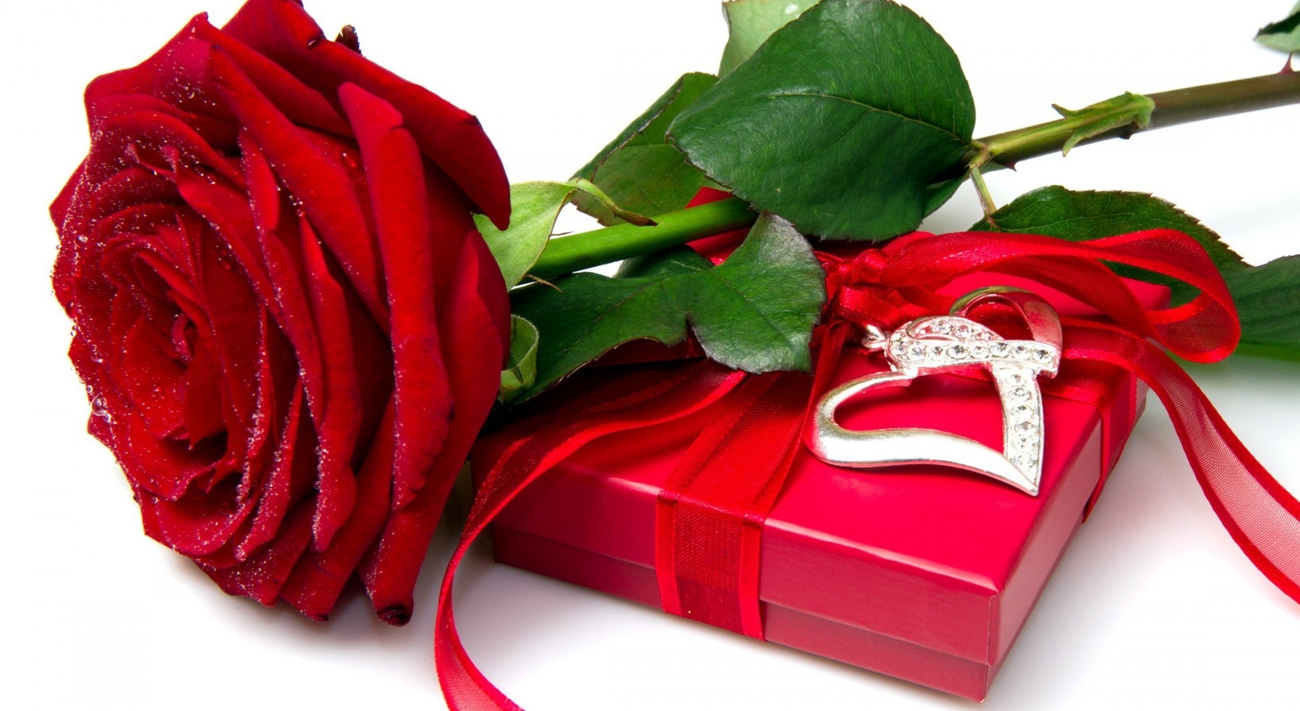 Red Rose Heart Love Flower Box Wallpaper