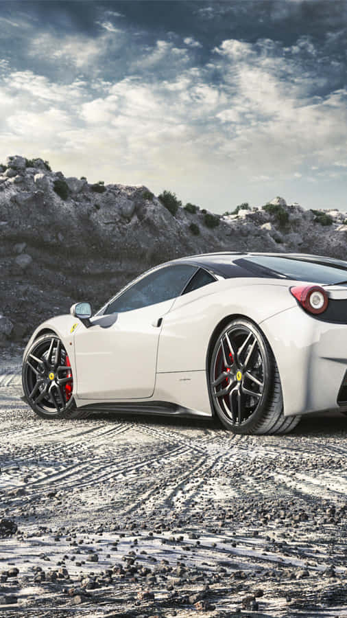 White Ferrari Iphone Wallpaper