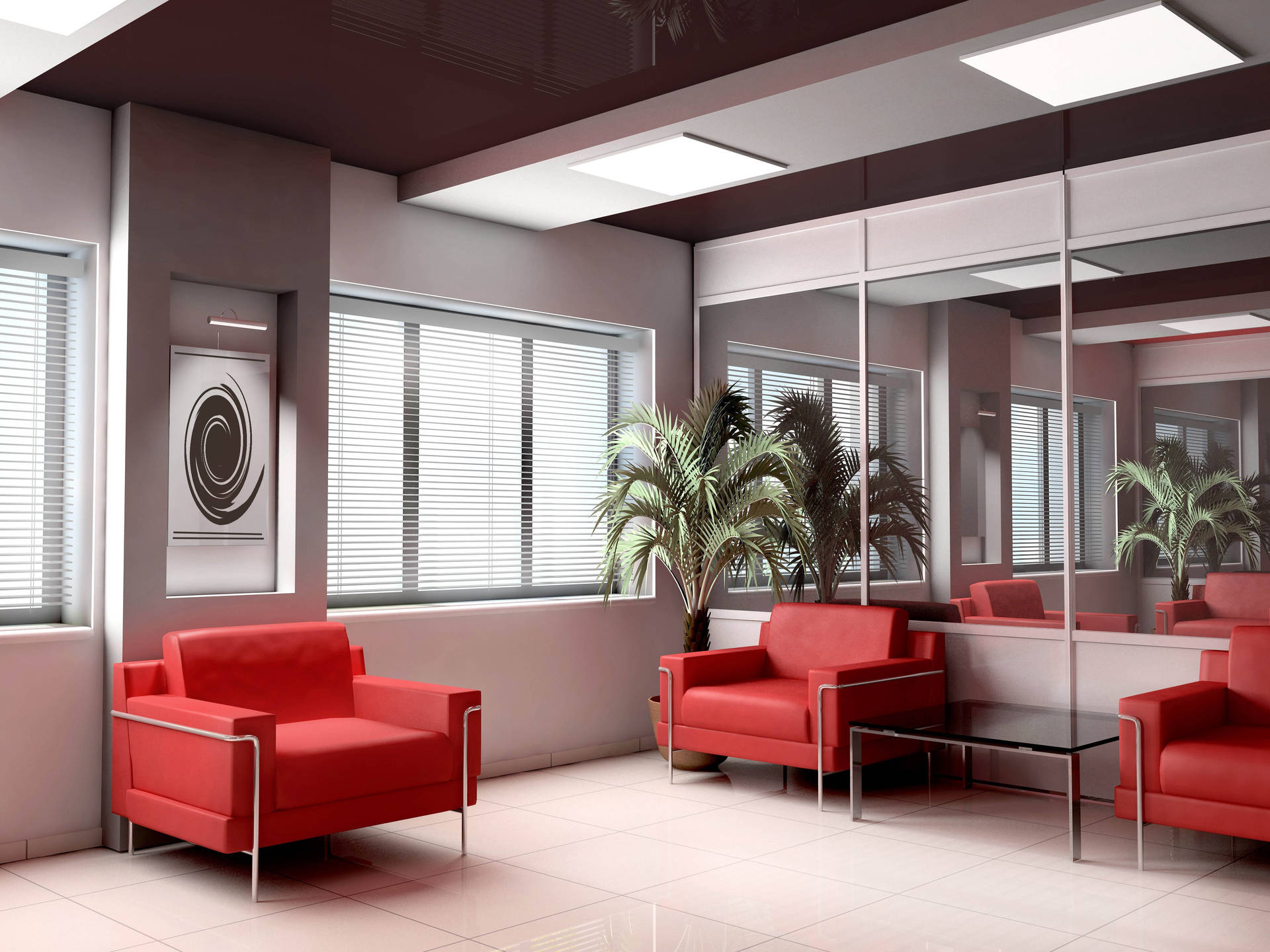 Zoom Office With Sofas Wallpaper