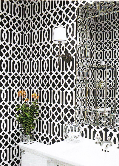 Free download Imperial Trellis Wallpaper Contemporary bathroom Elle