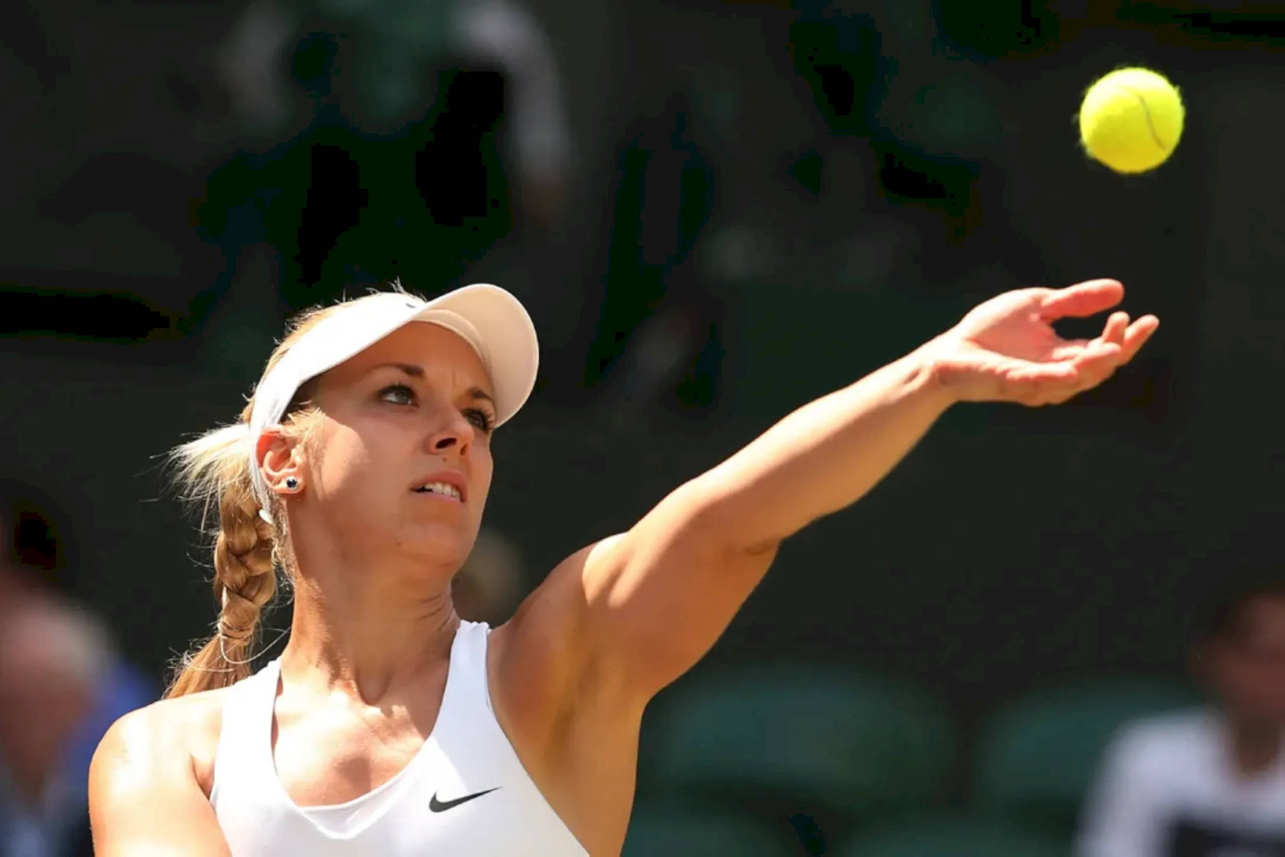 Sabine Lisicki Celebrating Victory With A Fist Pump Wallpaper