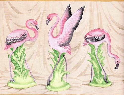 Pink Flamingo Vases Wallpaper Border This Appeals To Me
