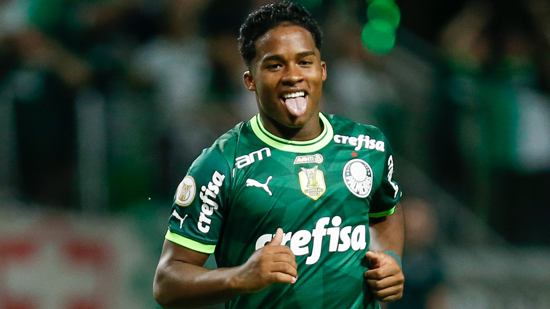 Endrick Felipe celebrating a goal for Palmeiras