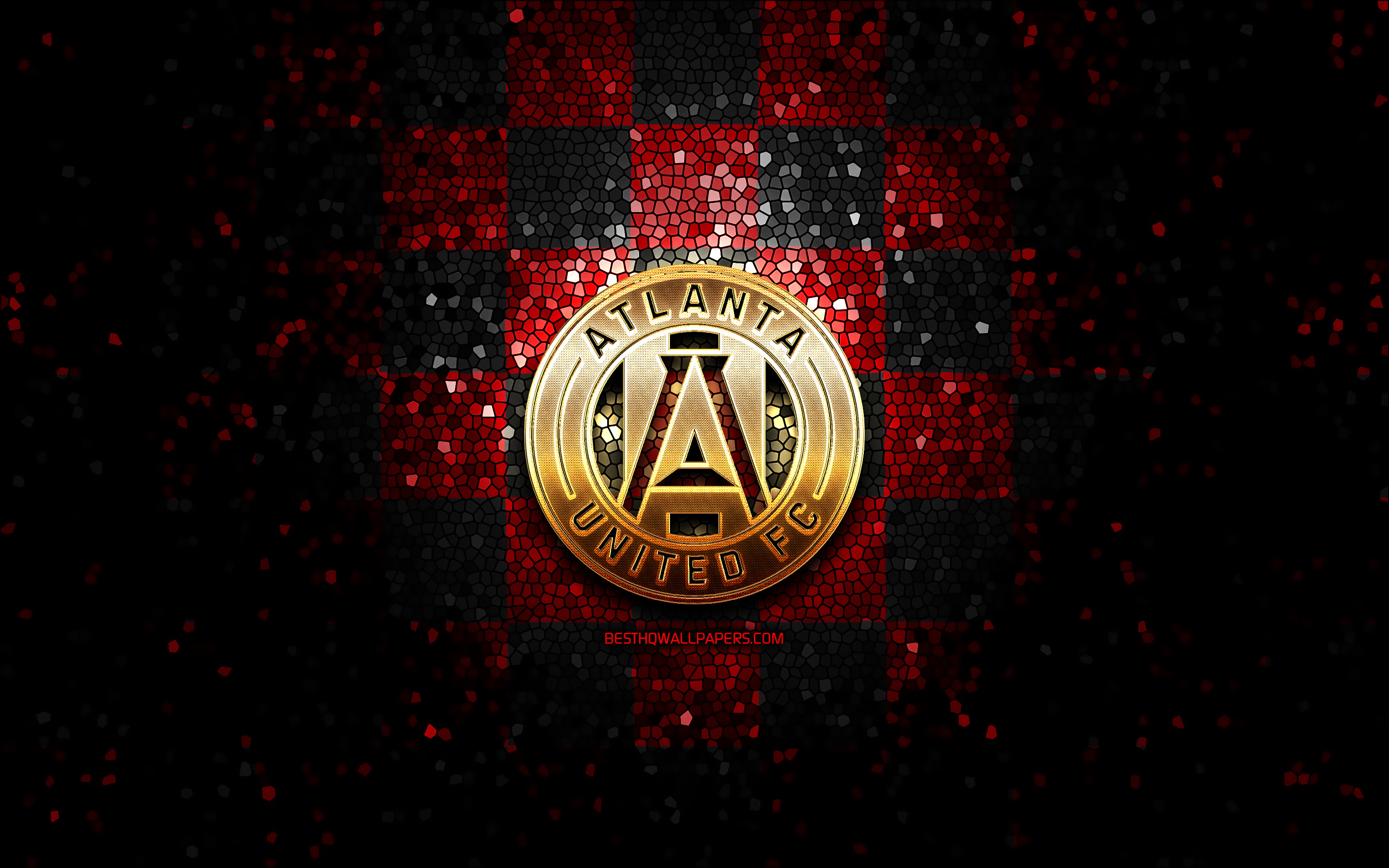 Wallpaper Atlanta United Fc Glitter Logo Mls Red