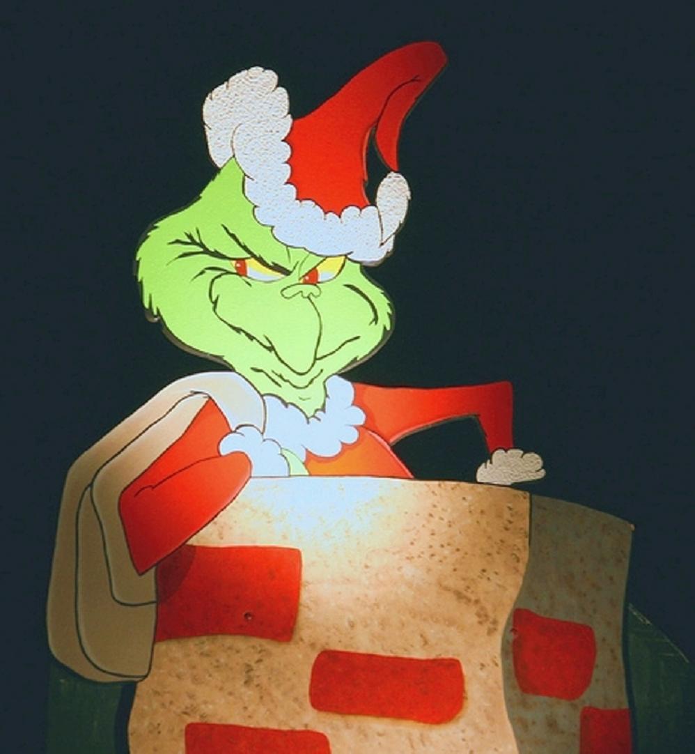 The Grinch In Chimney Christmas Wallpaper Cartoon