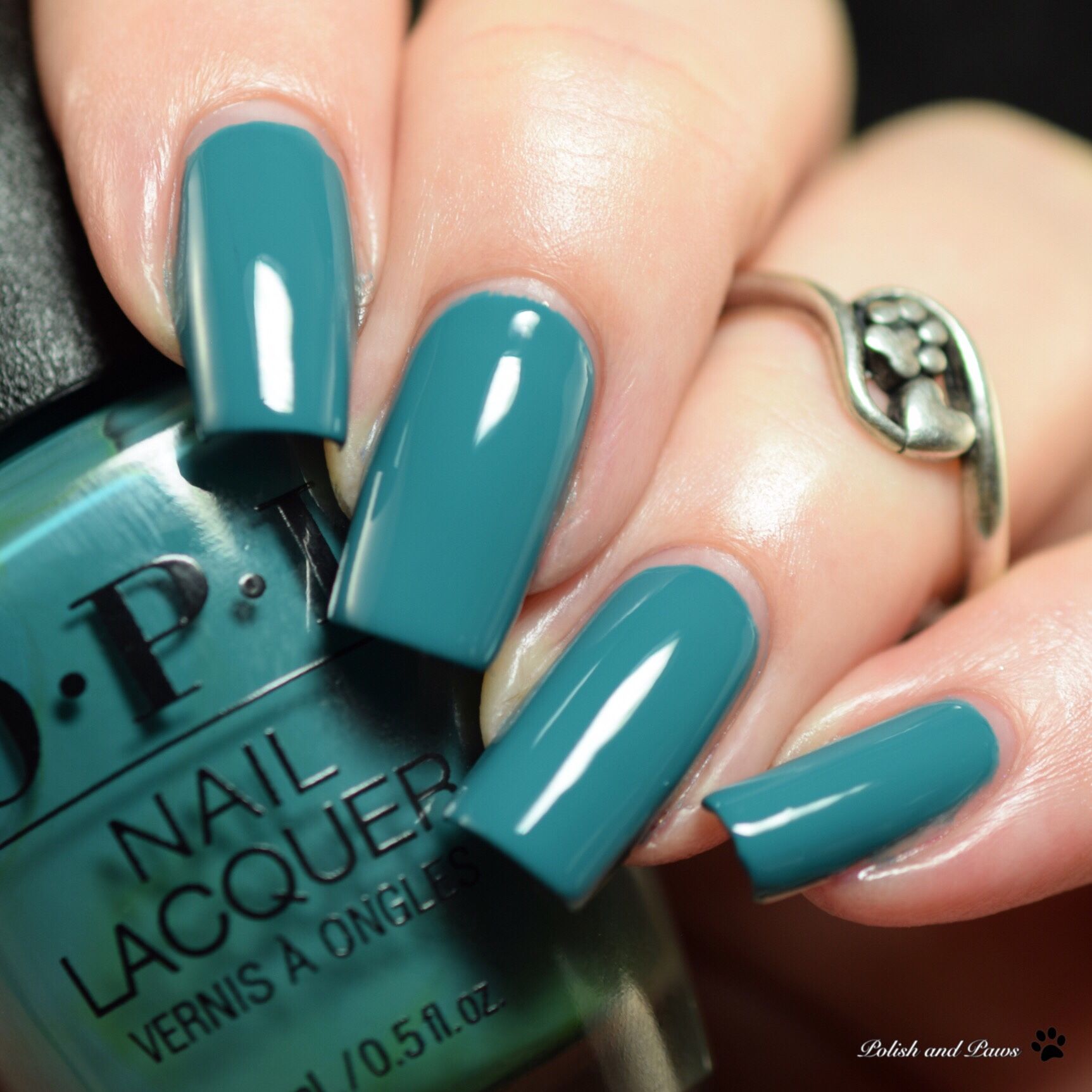 Opi Teal Me More With Image Nails