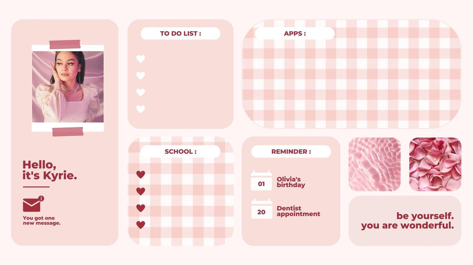 Pink Aesthetic Desktop Wallpaper Templates