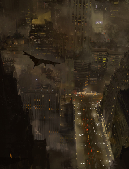 Batman over Gotham Wallpaper for Phones and Tablets