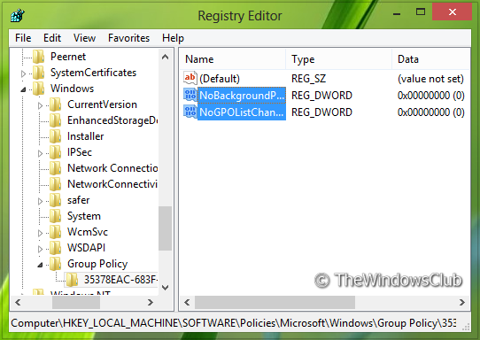 Background Processing Or Refresh Of Registry Policy In Windows