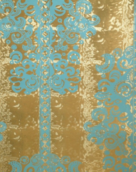 Aqua Gold Damask Wallpaper Now Available In The Little Crown