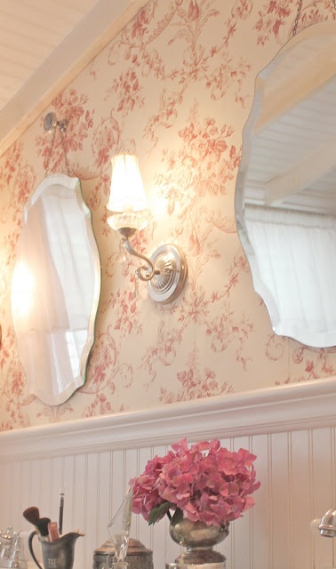 French Country Cottage Toile Idea For Downstairs Bath