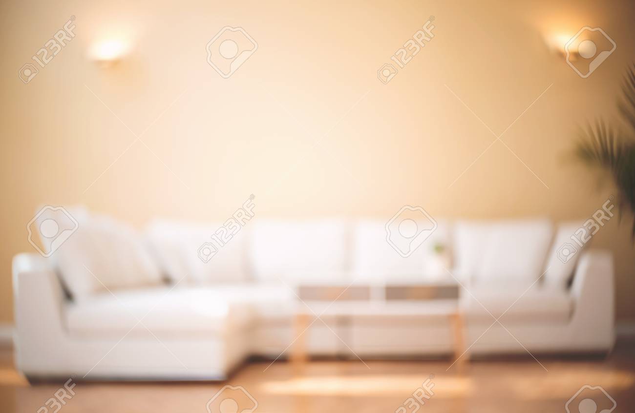 Defocused Blurred Luxury Living Room Interior Home Background