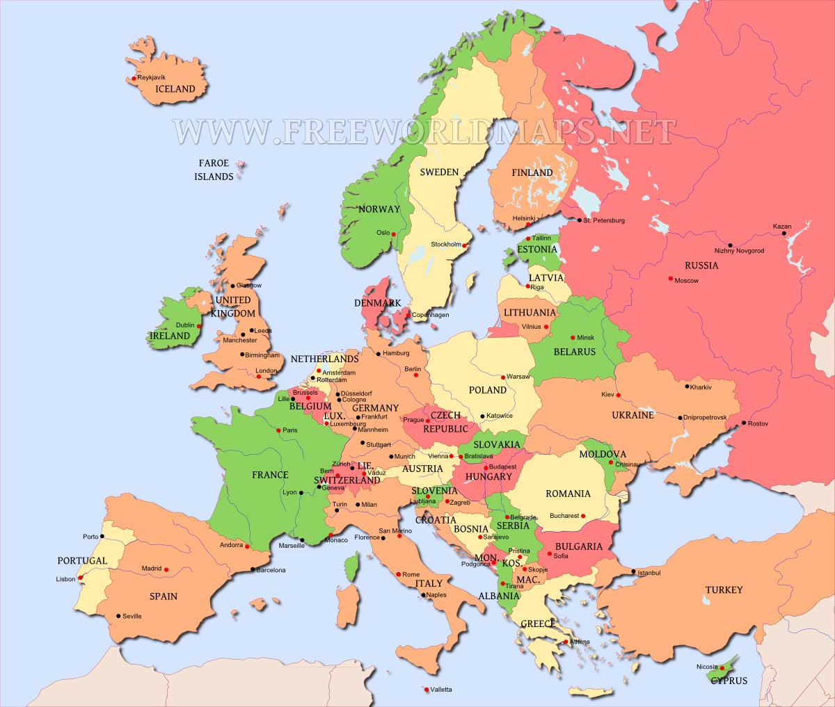 map of europe image freeworldmaps net map of europe map