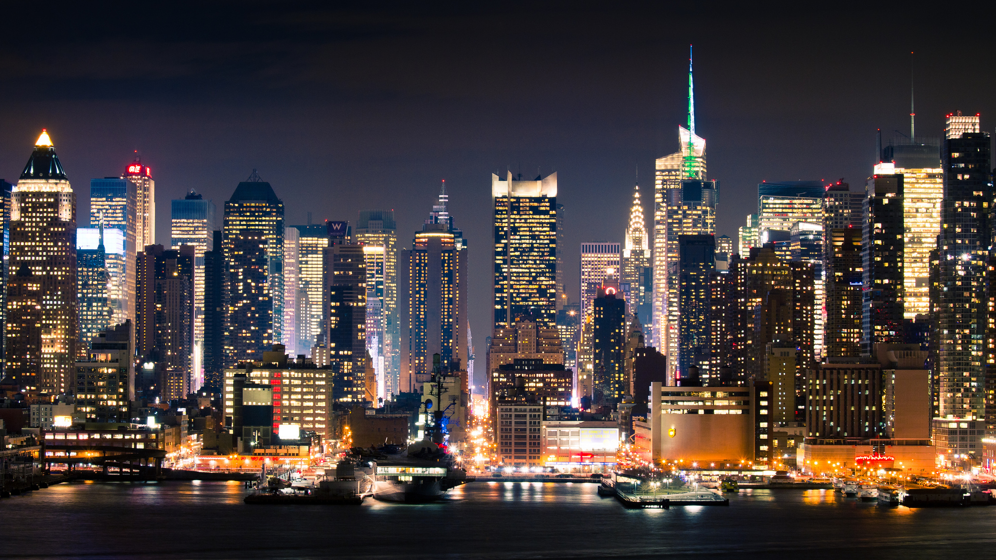 New York Manhattan Nuit Wallpaper