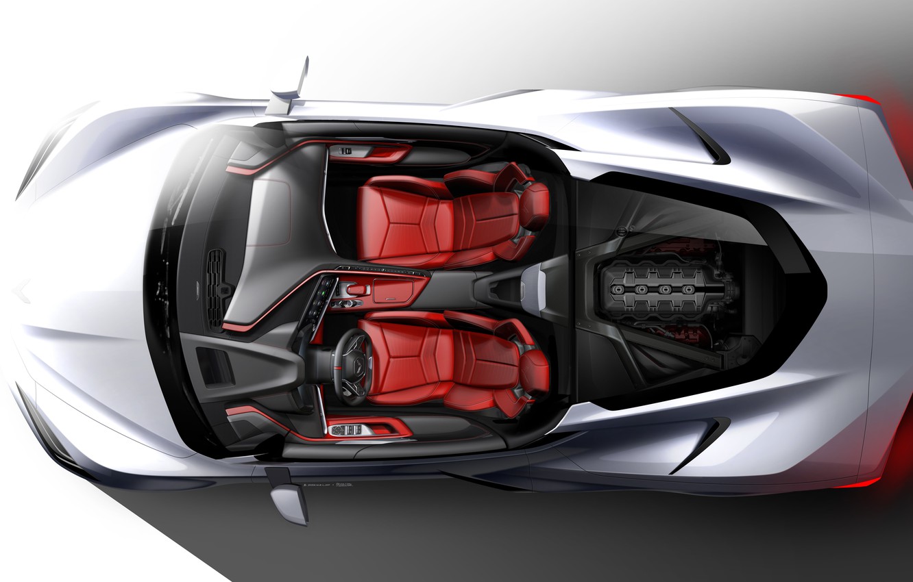 Wallpaper Design Figure Corvette Chevrolet Sketch Stingray