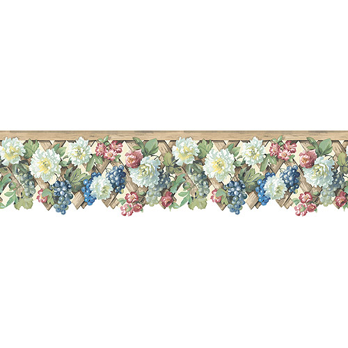 Floral Grape Trellis Die Cut Wallpaper Border Walmart