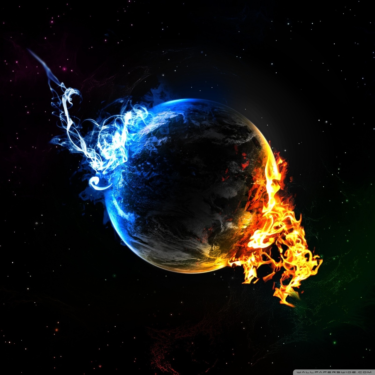 Water Fire Elements Ultra HD Desktop Background Wallpaper For 4k