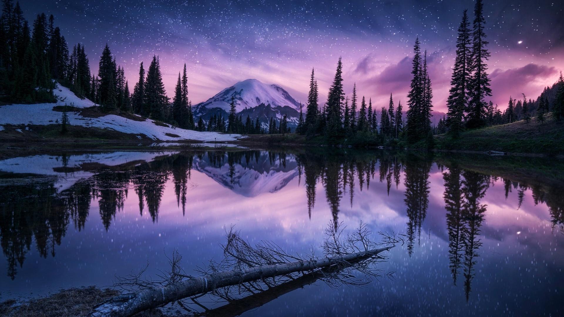 Lake Nature Night Reflection Laptop Full HD 1080p 4k