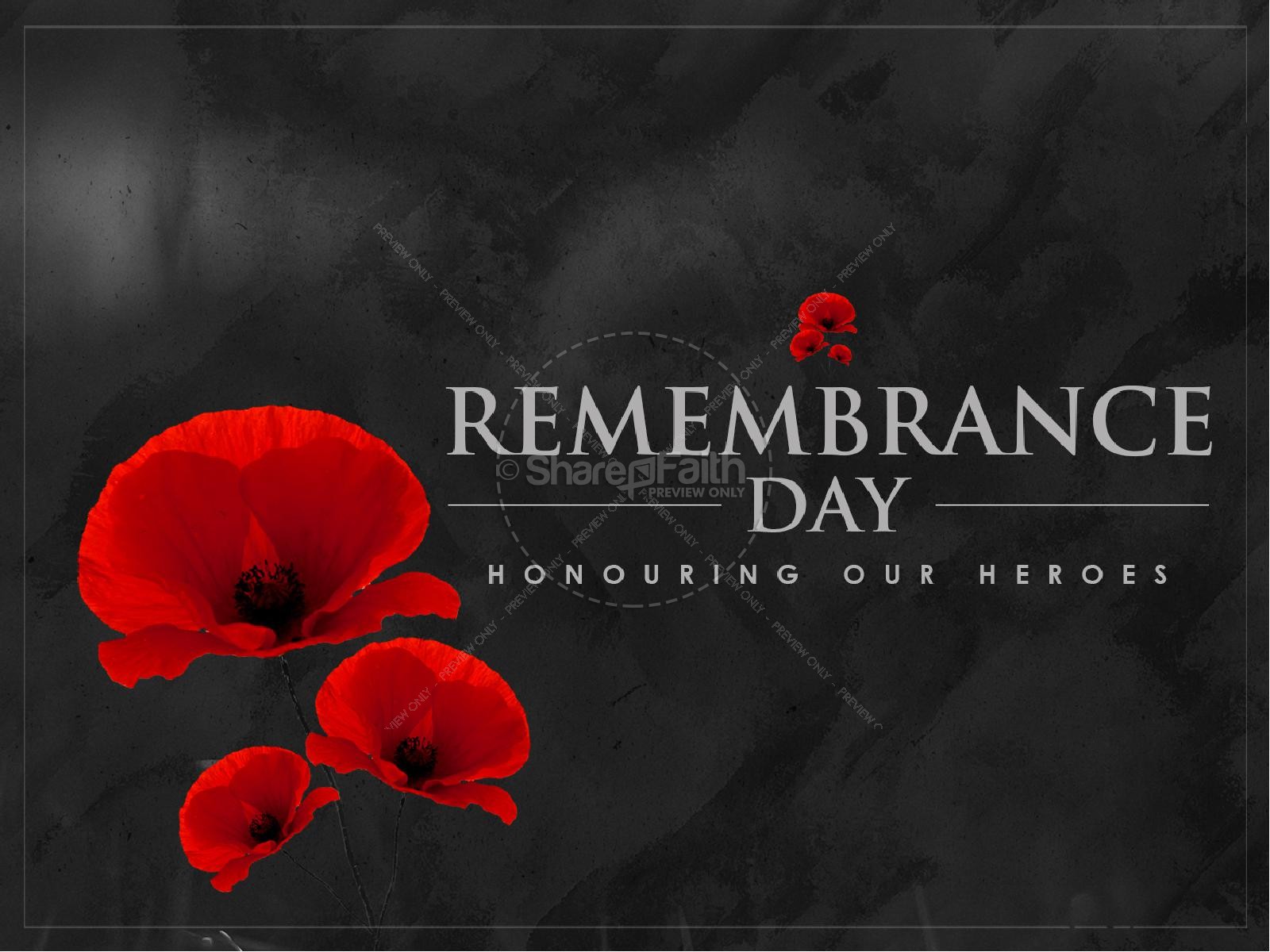 Remembrance Day Church Powerpoint Template Poppy Background For