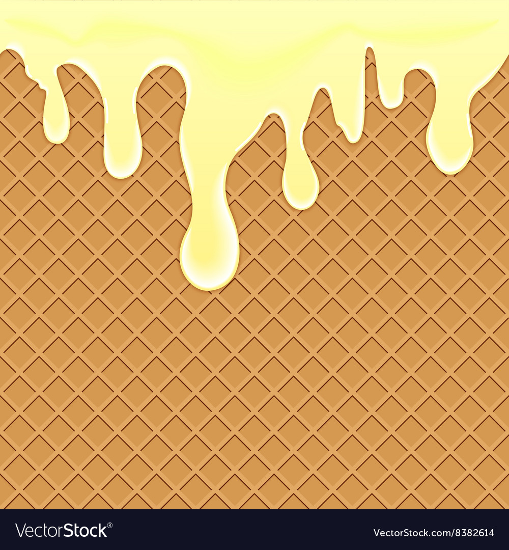 Waffle Background With Cream Royalty Vector Image