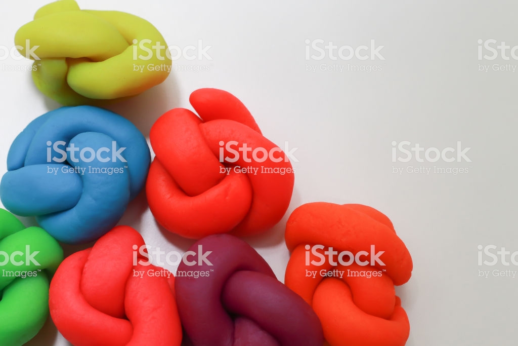 Colorful Playdough Close Up Image On White Background Stock Photo