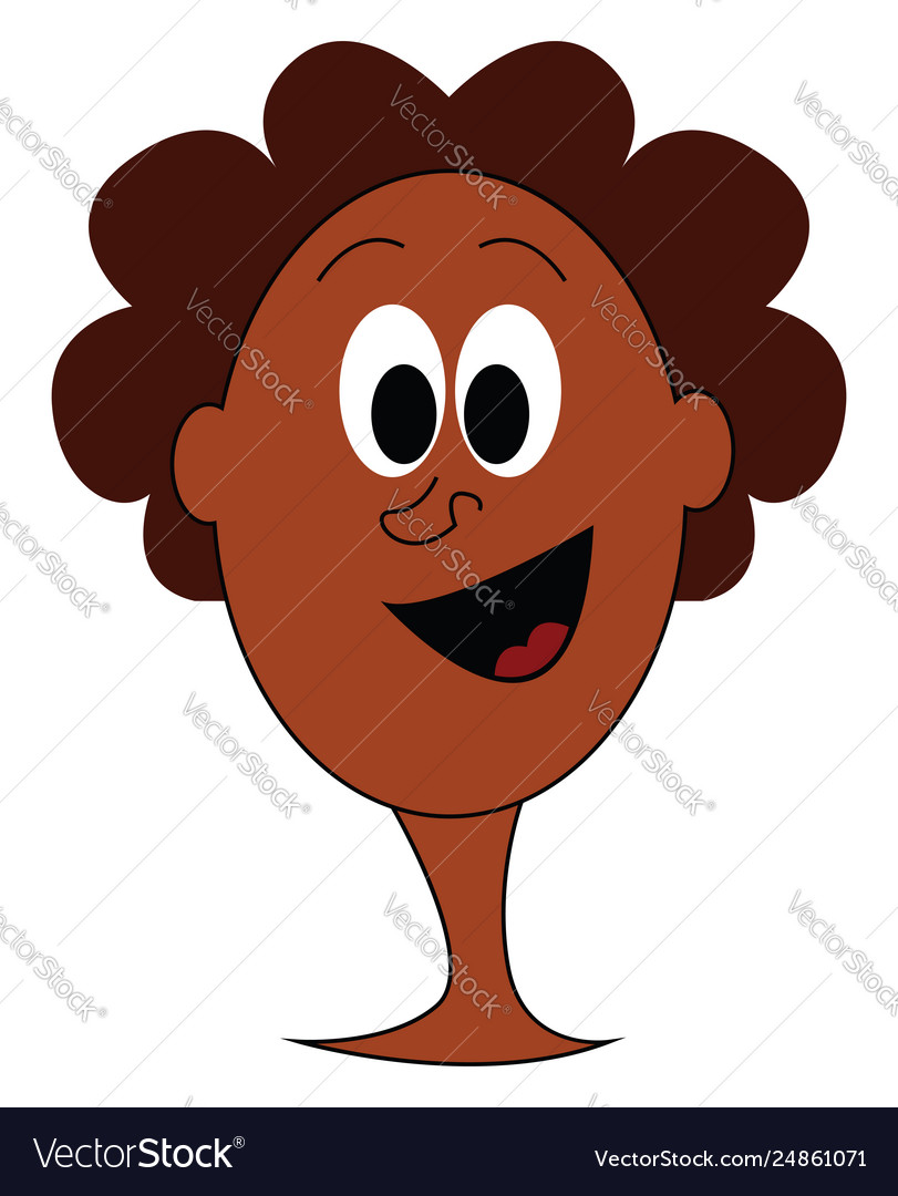 Cartoon Curly Afro American On White Background Vector Image