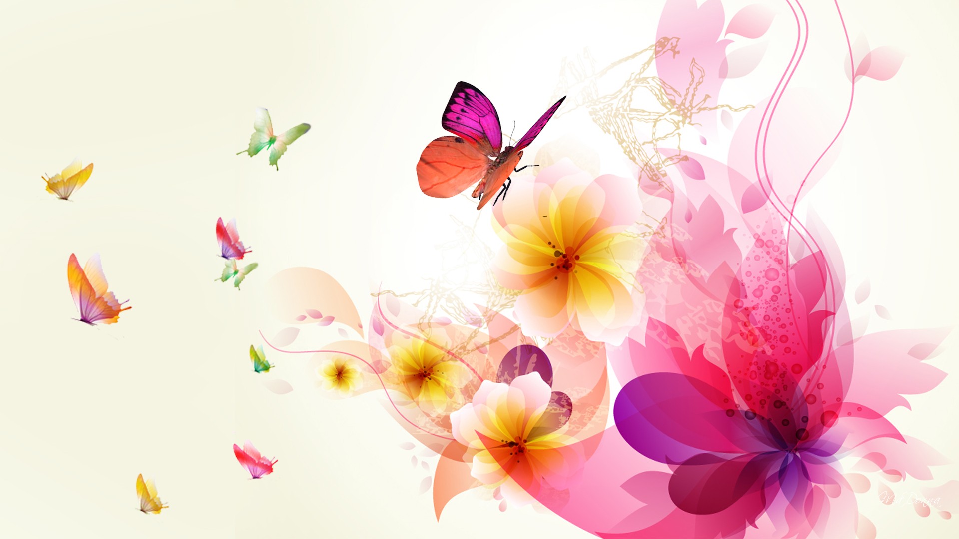 Abstract Flowers Wallpaper Which Is Under The