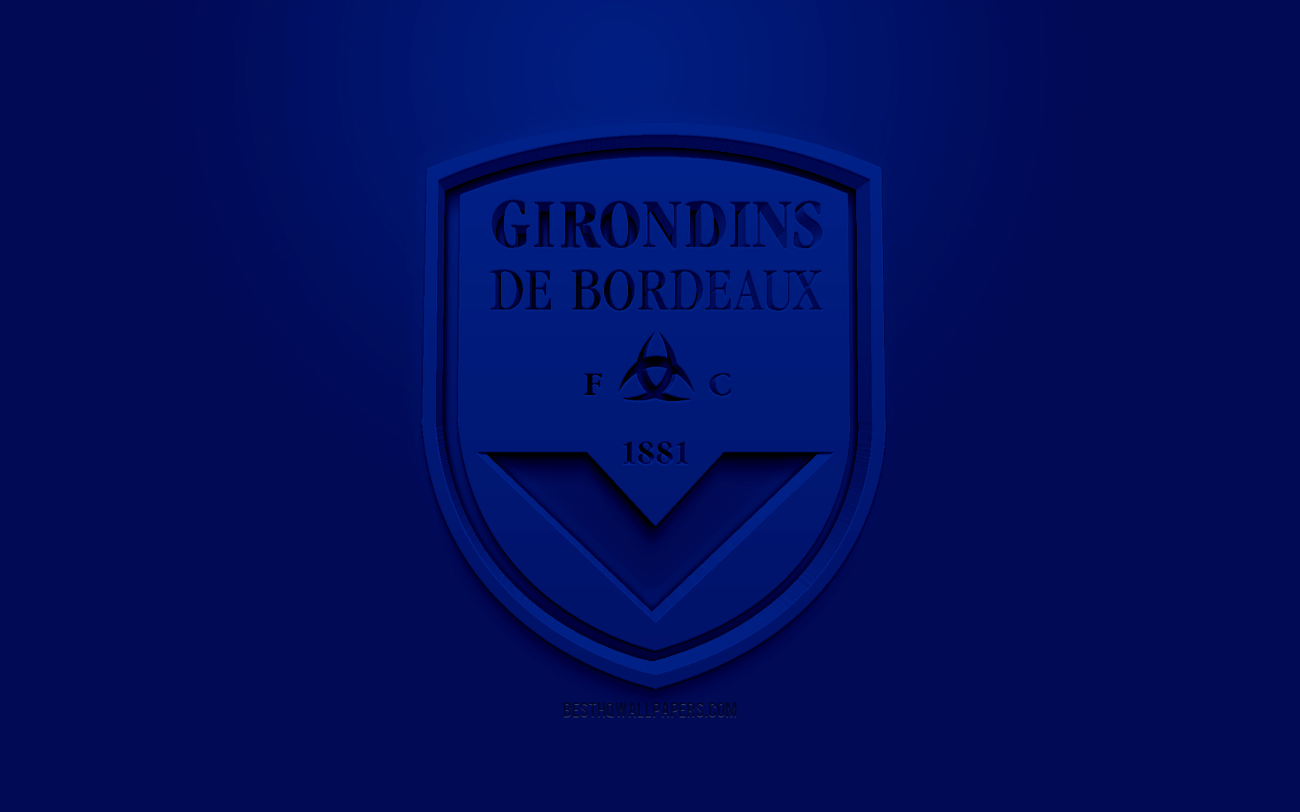 Wallpaper Fc Girondins De Bordeaux Creative 3d Logo